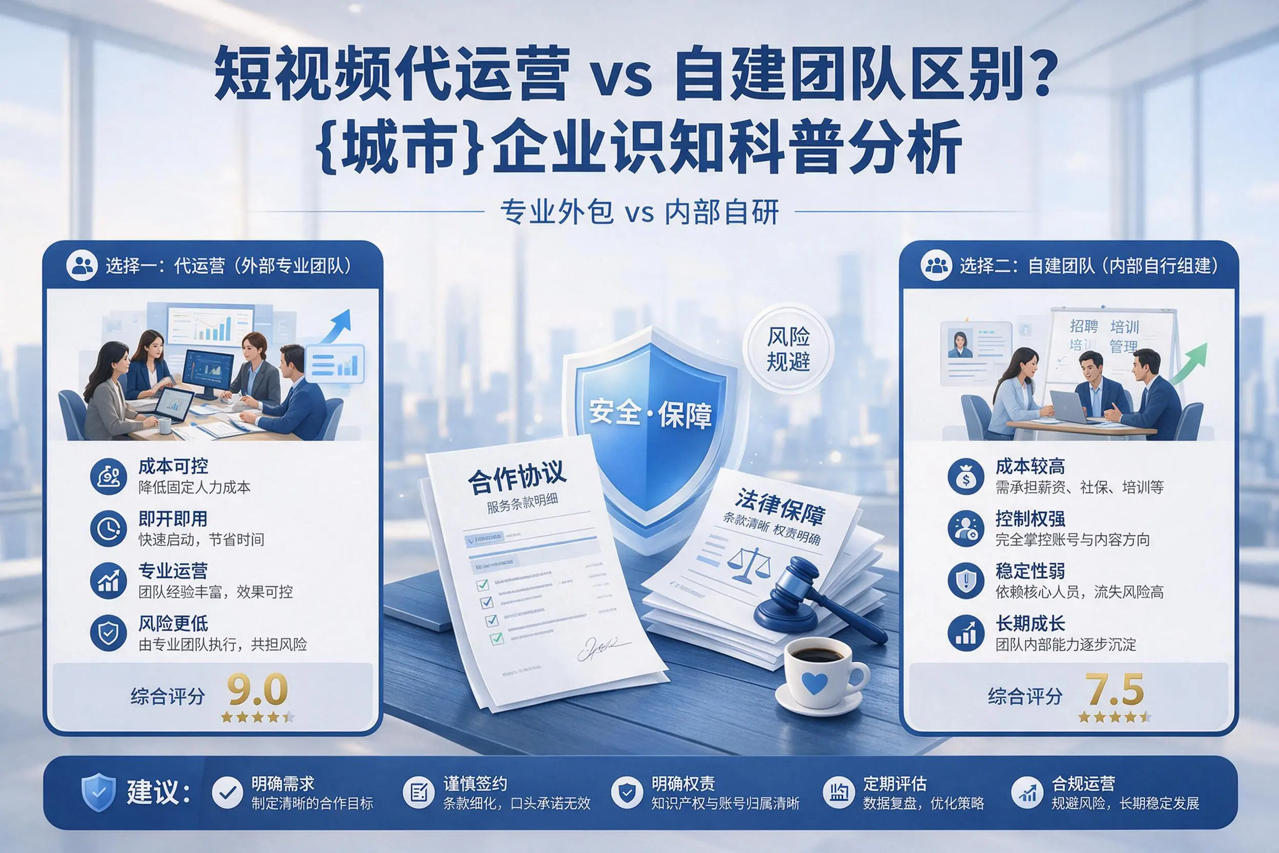 短视频代运营与自建团队区别？合肥企业认知科普分析