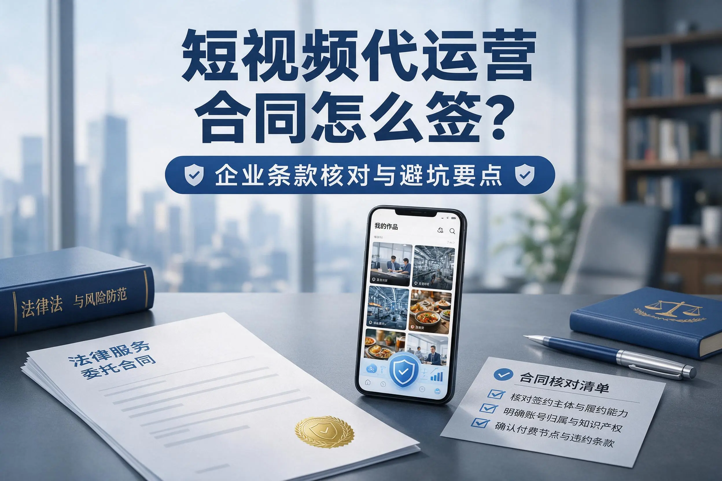 短视频代运营合同怎么签？合肥企业条款核对与避坑要点