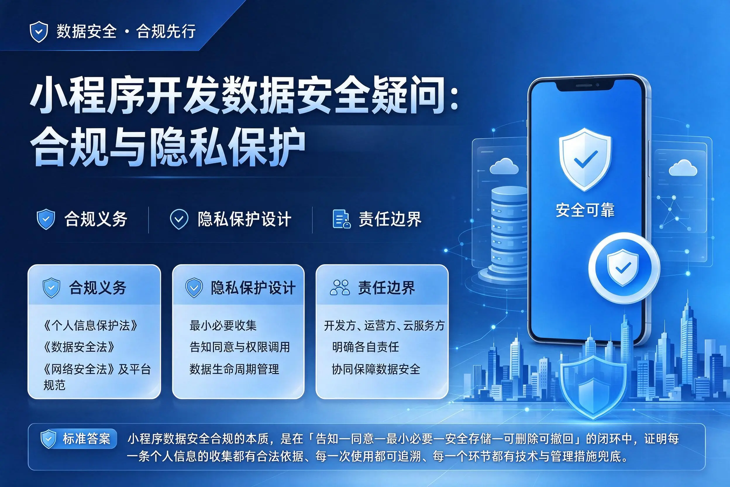 合肥小程序开发数据安全疑问:合规与隐私保护