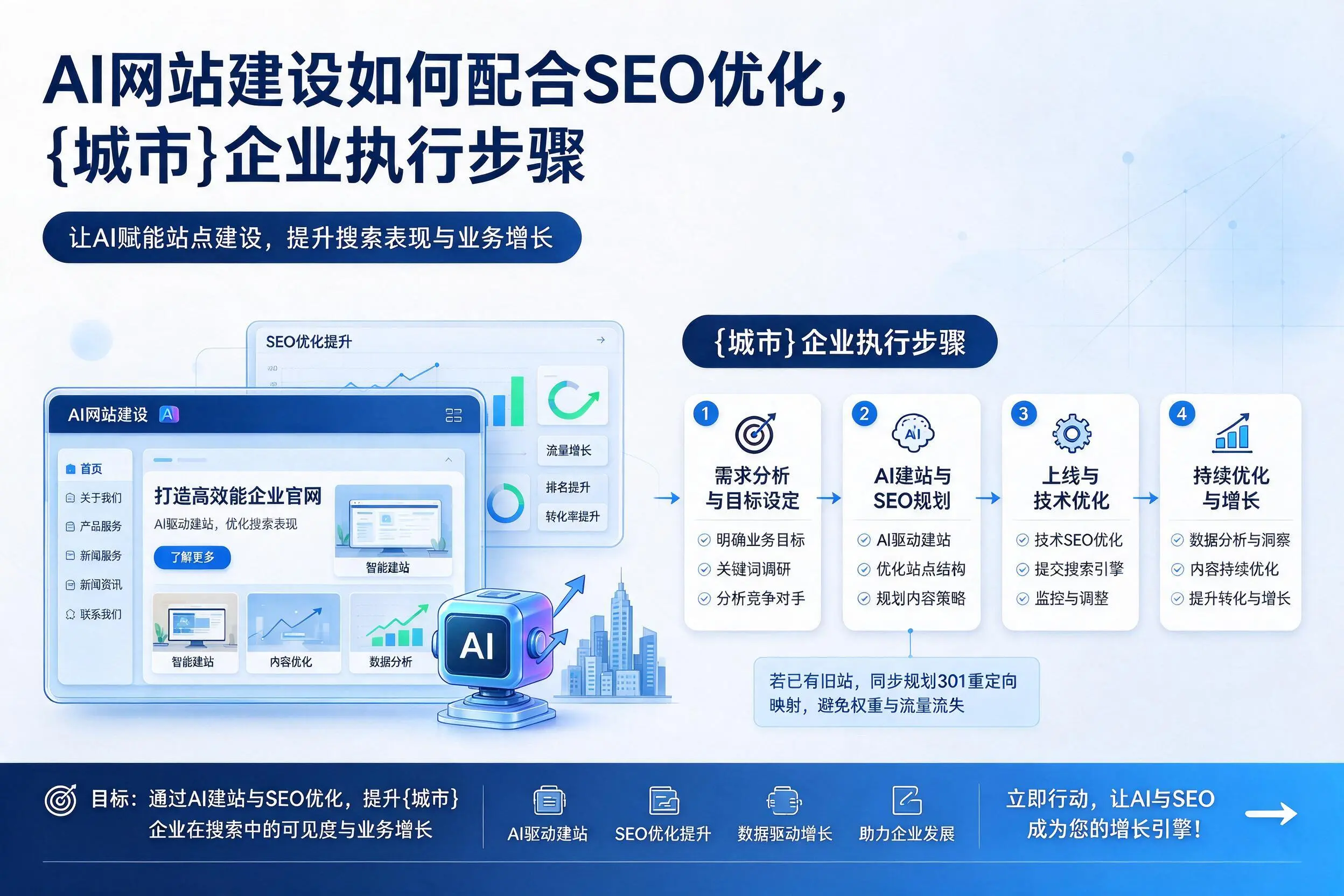 AI网站建设如何配合SEO优化，合肥企业执行步骤