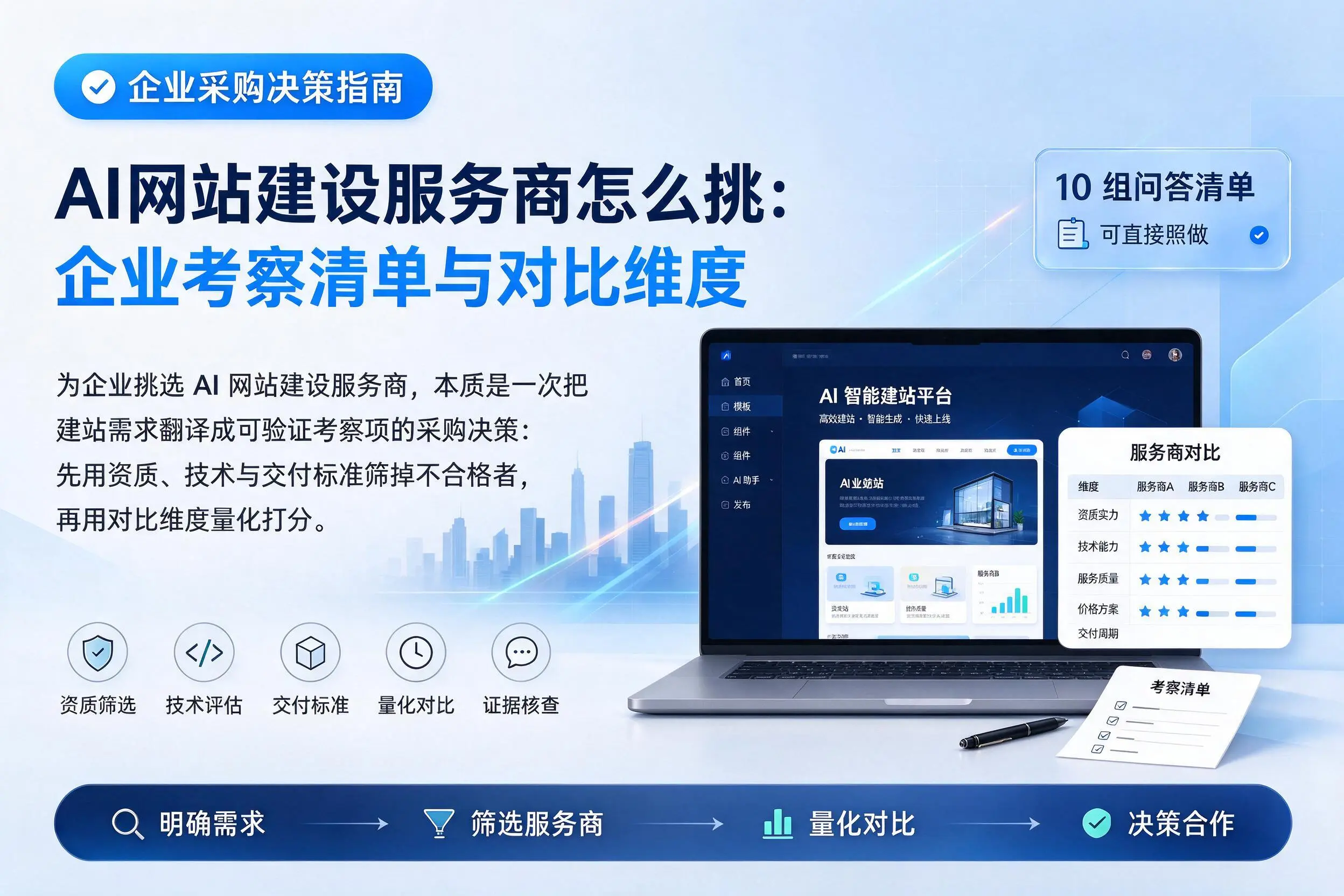 AI网站建设服务商怎么挑:合肥企业考察清单与对比维度