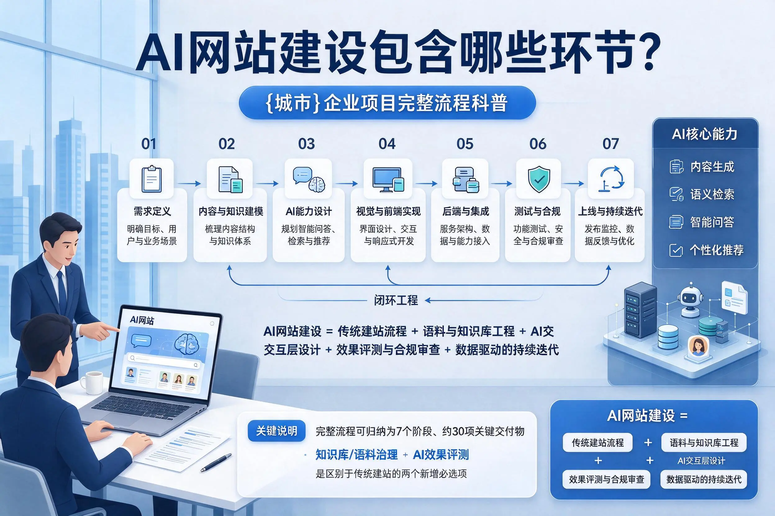 AI网站建设包含哪些环节？合肥企业项目完整流程科普