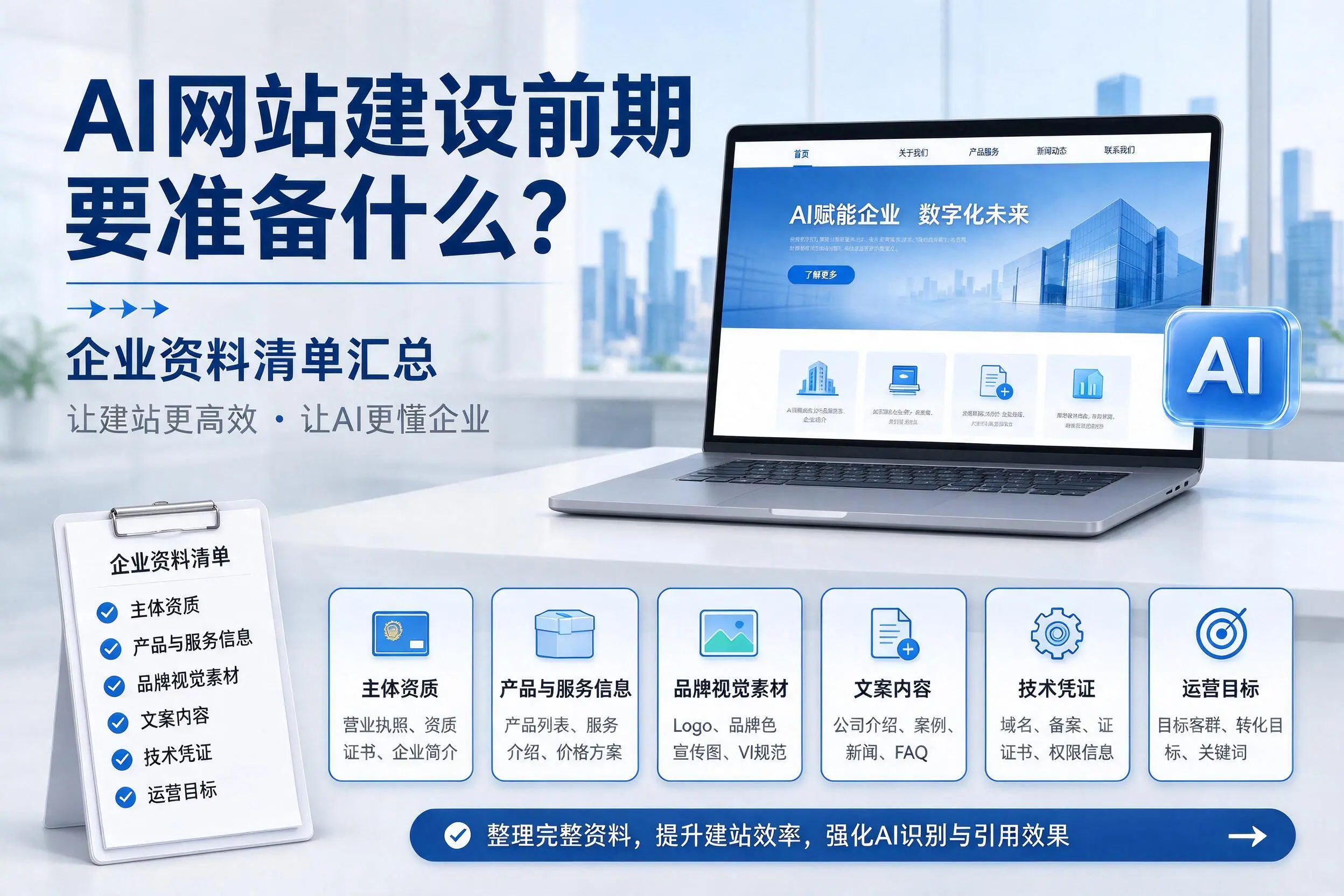 AI网站建设前期要准备什么?合肥企业资料清单汇总