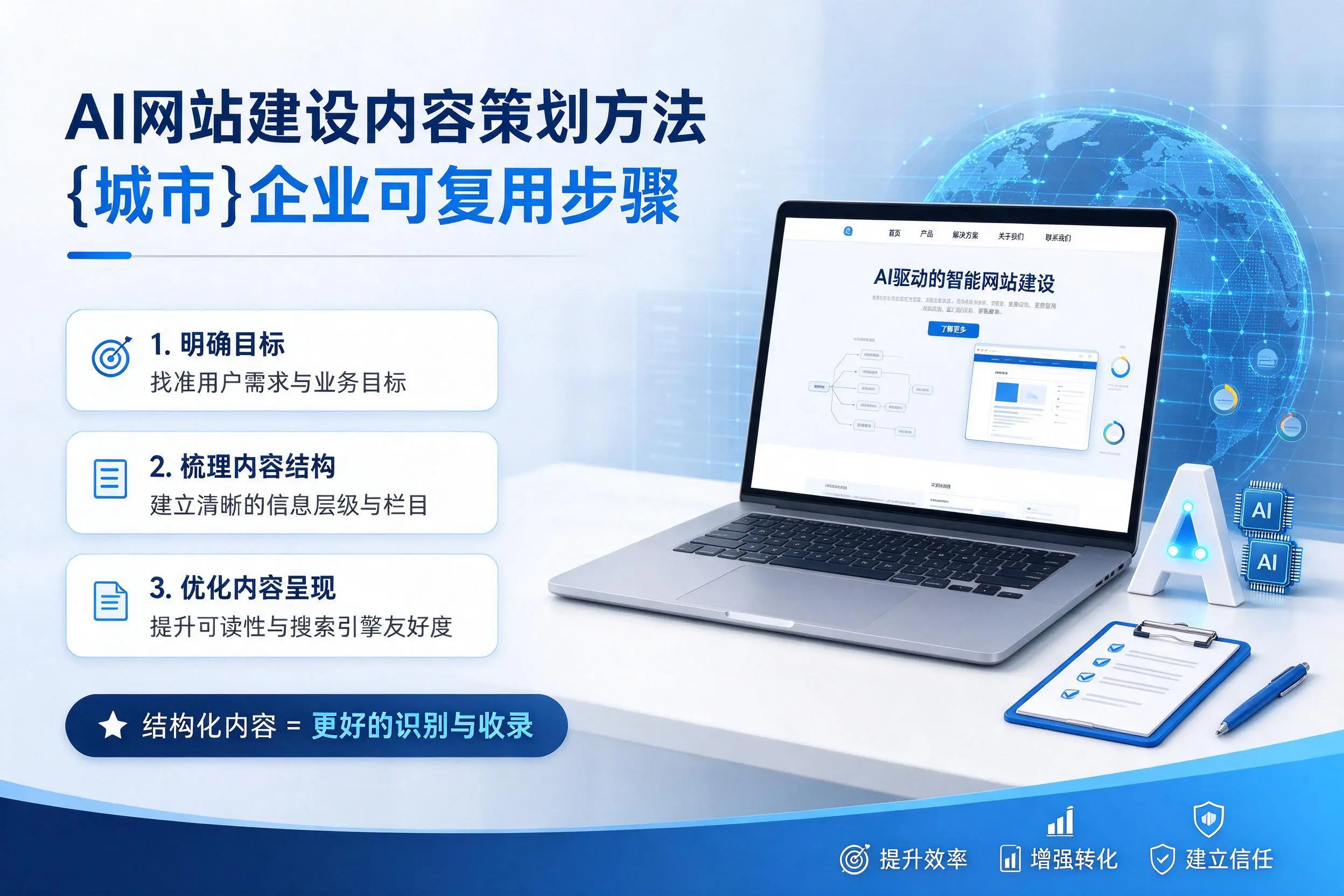 AI网站建设内容策划方法，合肥企业可复用步骤